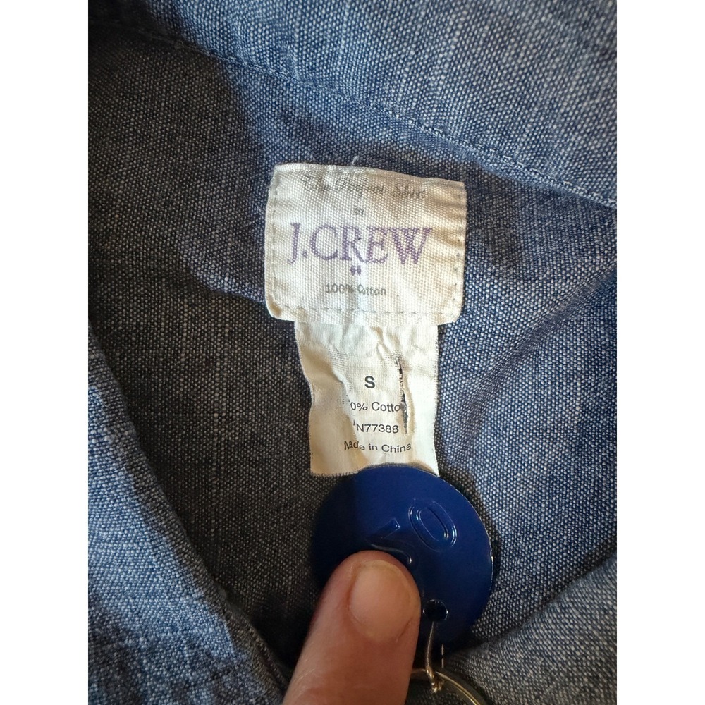J. Crew Womens Chambray Cotton Button Down Shirt Blue Long Sleeve Size S RN77388 - Picture 4 of 7